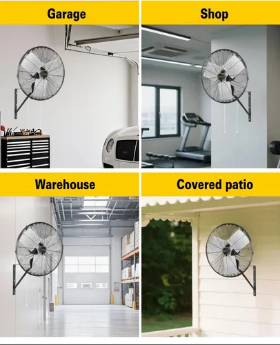 Miniatura 9 de VENTISOL Ventilador oscilante de montaje en pared de 20 pulgadas, ventiladores industriales de alta velocidad de 5500 CFM con 3 velocidades