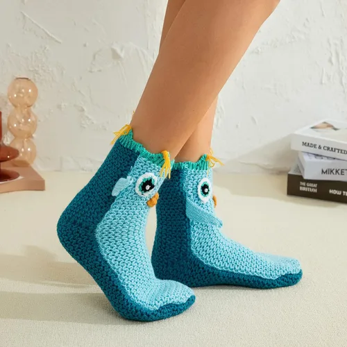 Miniatura 6 de Calcetines divertidos de animales para niños y adultos, calcetines de punto de tiburón de dibujos animados, calcetines de piso de animales