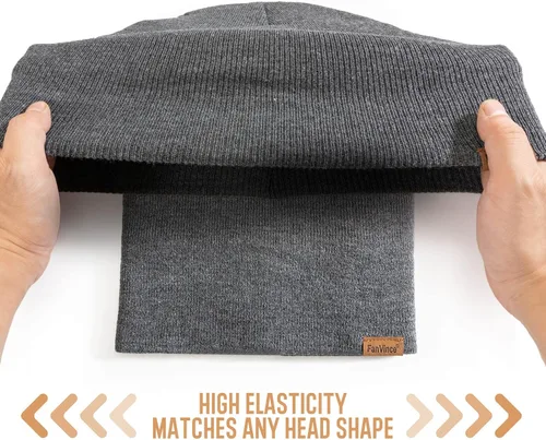 Miniatura 3 de Gorro de invierno para hombre, gorro de punto térmico con puños, regalos cálidos para mujer