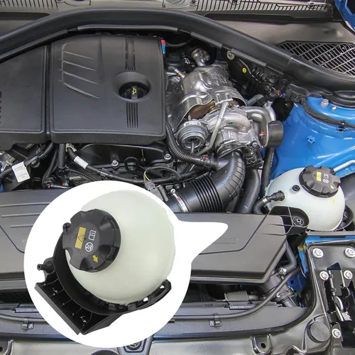 Miniatura 3 de Depósito de refrigerante del motor con sensor y tapa - Compatible con BMW 2012-2019 120i, 220i, 228i, 320i, 328i, 420i, 428i, 520i L4 2.0L