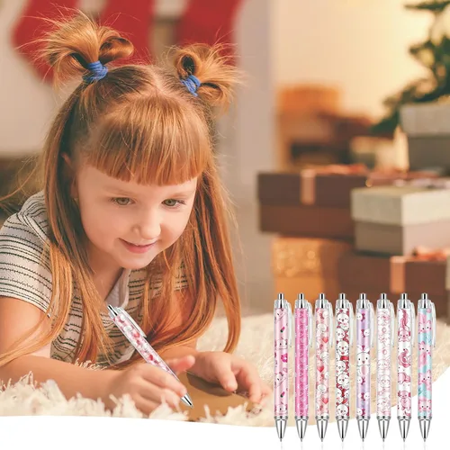 Miniatura 5 de Ireer 8 bolígrafos de bola para mujeres 1.00 mm de tinta negra lindos y elegantes, bolígrafos de punta fina de escritura suave para estudiantes