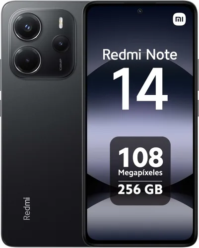 Xiaomi Redmi Note 14 4G LTE (para Tmobile Mint Tello Global) (256GB + 8GB) 6.67" 120Hz 108MP Cámara AI Versión Global Dual Sim (Negro Medianoche)