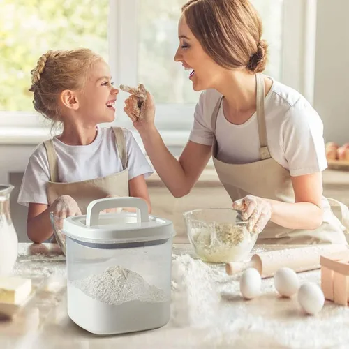 Miniatura 3 de Dispensador de arroz, contenedor de arroz de 10 libras con taza medidora, contenedores de cereales para alimentos, contenedores domésticos