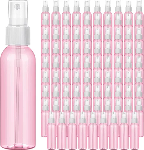 Miniatura 7 de Tanlade 100 botellas pequeñas de spray de 2 onzas rellenables, mini Spritzer, botella de plástico vacía transparente, recargable, reutilizable