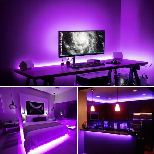 Miniatura 6 de Kit de tira de luz LED negra de 20 pies, 360 unidades, accesorios de luz negra flexible de 12 V, cinta LED de 19.7 ft para decoración de interiores