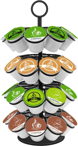 KIMIUP Organizador de cápsulas de café, compatible con K-Cups (36 cápsulas), organizador de cápsulas de café desmontable para encimera de cocina,