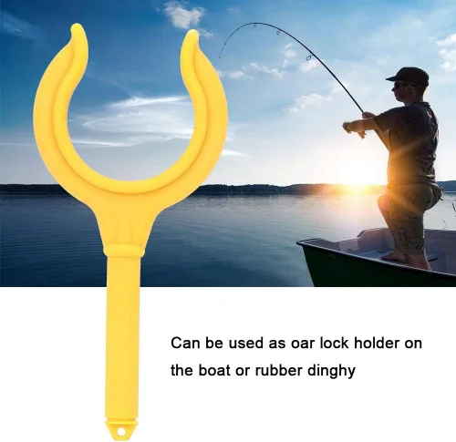 Miniatura 2 de Milltrip 2 unids Boat Oar Lock Fishing Rod Holder Soporte Marine Rubber Dinghy Accesorios (Amarillo)