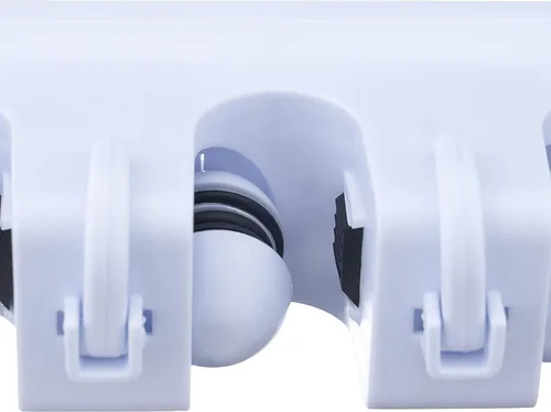 Miniatura 5 de Superio Soporte de pared para fregona y escoba (negro) Herramientas de limpieza Organizador de pared, 5 ranuras para estante y 6 ganchos