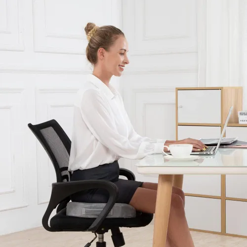Miniatura 7 de SAIREIDER Cojines de asiento para sillas de oficina, almohadillas de cojín de coxis de espuma viscoelástica para dolor de coxis, almohada de alivio
