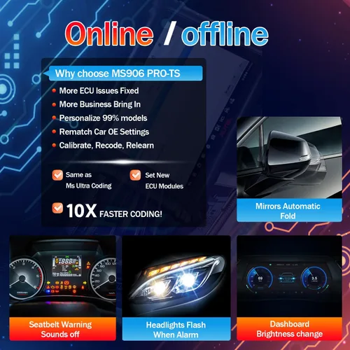 Miniatura 6 de Autel MaxiSys MS906 Pro TS Escáner OBD2 profesional con programación TPMS ECU Coding 36+ funciones de servicio, herramienta de diagnóstico