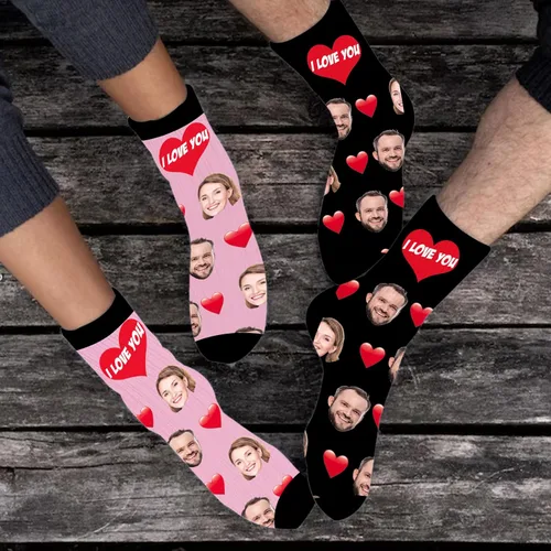 Miniatura 22 de Yofair Calcetines personalizados con foto – Calcetines divertidos personalizados con imagen – Regalos de Navidad personalizados para hombres
