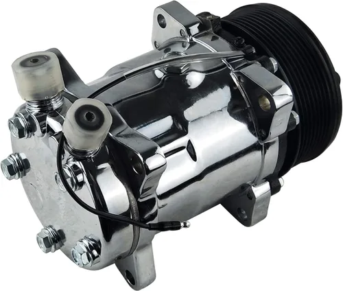 Miniatura 2 de Compresor universal del A/C con PV8 embrague Sanden 508 5H14 R134A correa serpentina cromada