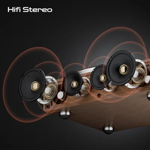 Miniatura 3 de XJ-HOME Reproductor de discos de vinilo Bluetooth con altavoces estéreo integrados, tocadiscos de alta fidelidad para discos de vinilo con cartucho