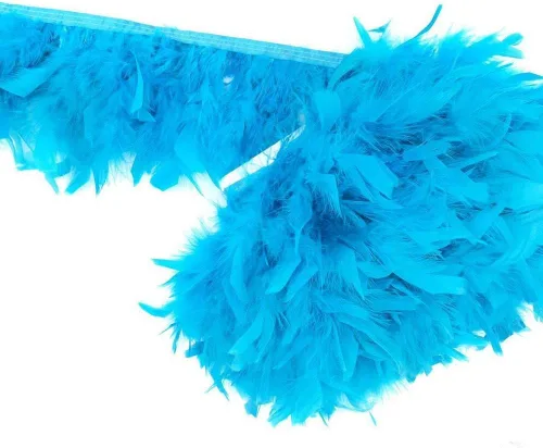Miniatura 11 de MELADY 2 yardas de plumas de pavo con flecos, vestido de moda, costura, manualidades, disfraces, decoración (negro)
