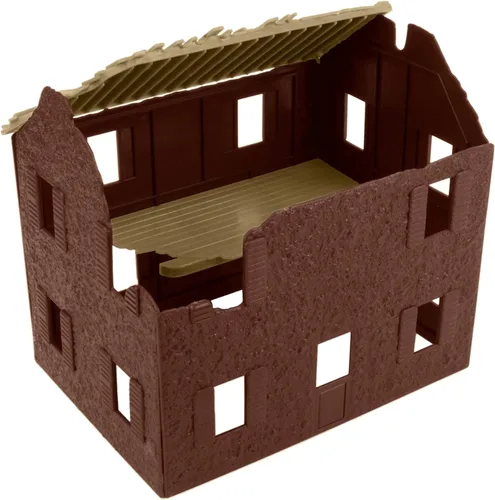 Miniatura 5 de BMC WW2 Granja francesa bombardeada - Accesorio de conjunto de soldados de plástico para juguetes en miniatura