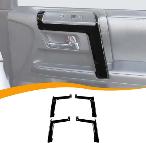 Hoolcar Cubierta interior para manija interior de puerta compatible con Toyota 4Runner 2010-2023, color negro