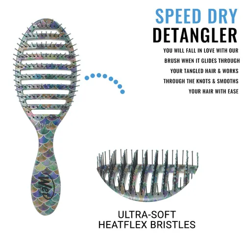 Miniatura 2 de Wet Brush Cepillo de pelo de secado rápido, cola de sirena, diseño ventilado y cerdas ultra suaves HeatFlex son seguras para secar con soplado
