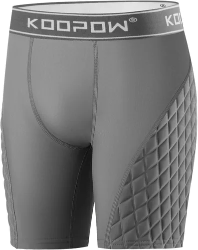 Miniatura 6 de KOOPOW - Pantalones cortos acolchados deslizantes para adultos, hombres, con almohadillas deslizantes para béisbol, fútbol, lacrosse, hockey