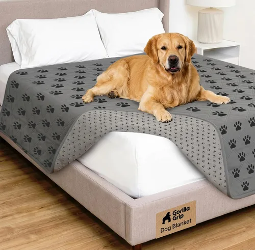 Miniatura 36 de GORILLA GRIP® Manta impermeable para perro, funda de sofá a prueba de fugas para perros, parte trasera de agarre de silicona, protege el sofá