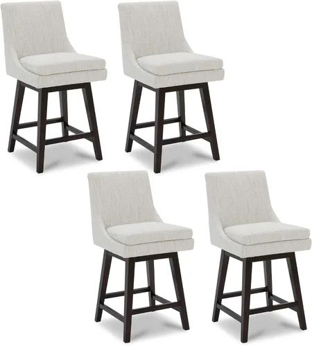 Miniatura 26 de CHITA Taburete de bar giratorio de altura de mostrador, taburete de bar tapizado, altura del asiento de 26.8 pulgadas de alto, tela en niebla