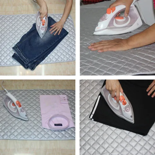 Miniatura 7 de Kaxich Alfombrilla de planchar magnética plegable para lavadora, secadora, resistente al calor, manta gruesa y portátil para tabla de planchar