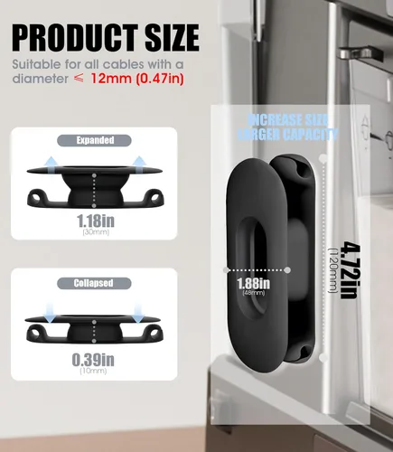 Miniatura 2 de Organizador de cables para electrodomésticos, soporte plegable de gran capacidad mejorado para electrodomésticos de cocina, mezclador, licuadora