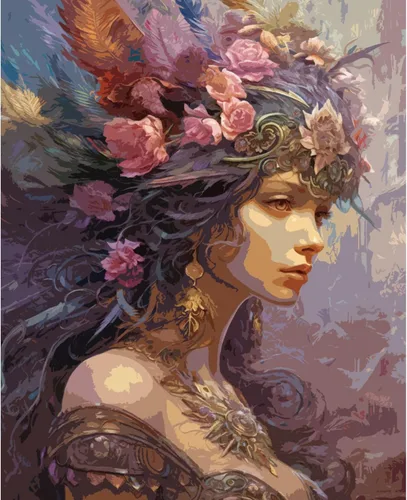 Miniatura 2 de Tucocoo Flower Woman - Pintura por números para adultos, kits de pintura al óleo digital sobre lienzo con pinceles y pigmento acrílico, hermosas
