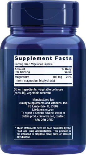 Miniatura 3 de Life Extension Glicinato de Magnesio, Salud Cardíaca, Salud Ósea, Apoyo para Nervios y Músculos, Altamente Absorbible, Sin Gluten, Sin OMG