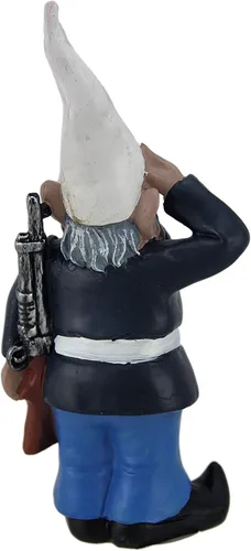 Miniatura 8 de Zeckos Vestido de saludo de 8 pulgadas de alto Blues Bill U.S. Marine Military Garden Gnomo Estatua - Decoración patriótica para interiores