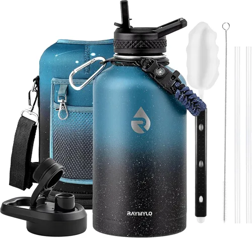 Miniatura 31 de RAYMYLO Botella de agua aislada de 24 onzas, de acero inoxidable con triple pared al vacío (fría durante 48 horas, caliente durante 24 horas), a