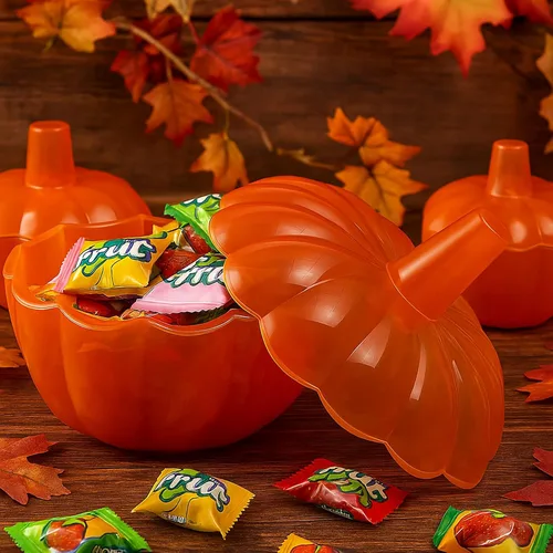 Miniatura 7 de Tanlade 4 tarros de calabaza de cristal de Acción de Gracias de 10 onzas con tapa, recipientes decorativos de calabaza para galletas de calabaza