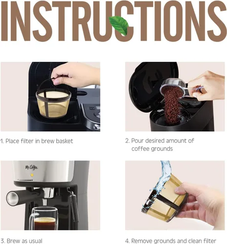 Miniatura 3 de Cesta de filtro reutilizable de 8 a 12 tazas con parte inferior cerrada para cafetera y cafetera MrCoffee – Reemplazo de filtro permanente