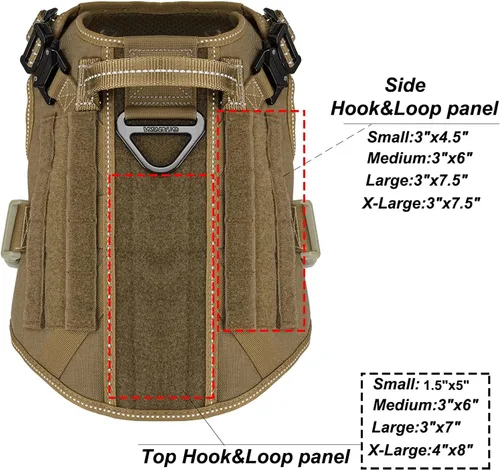 Miniatura 4 de ICEFANG - Arnés táctico para perro, talla M, 2 hebillas de metal, chaleco para transportar carga, ligero y modular (MOLLE) con mango, para perros