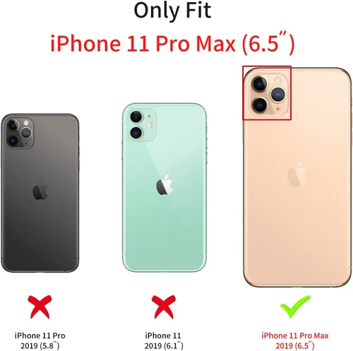 Miniatura 7 de Funda compatible con iPhone 11 Pro Max con protector de lente de cámara de diamante con purpurina, bonita funda de cristal transparente a prueba