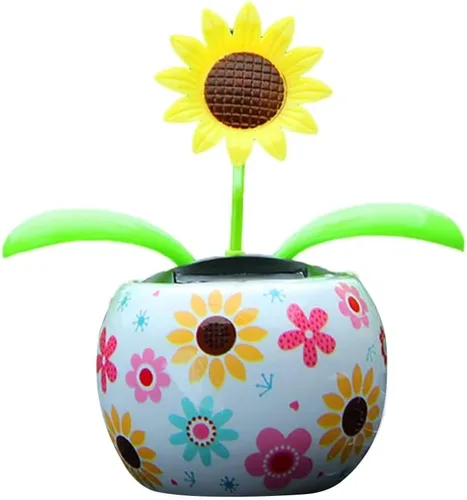 Miniatura 10 de Juguete solar de flores bailarinas para automóvil, lindo agitador de rosa, maceta de mariposa, tablero de instrumentos oscilante, juguete para Rosa