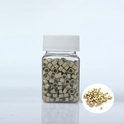 Miniatura 12 de 500 anillos de silicona con microeslabones de 0.197 in para extensiones de cabello, herramientas de microenlaces de aluminio para extensiones