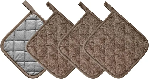 Miniatura 9 de Juego de soportes para ollas de cocina resistentes al calor, juego de agarraderas de algodón puro, salvamanteles, posavasos grandes, almohadillas