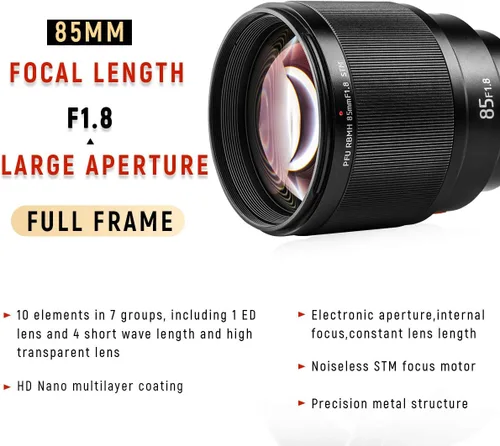Miniatura 7 de VILTROX 85mm F1.8 Mark II lente de enfoque automático de fotograma completo para Sony E Mount, lente de telefoto medio de apertura grande STM