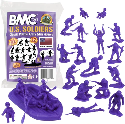 Miniatura 12 de BMC Marx Soldados de plástico del ejército de EE. UU. - Soldados negros 31 piezas de la Segunda Guerra Mundial - Fabricado en EE. UU