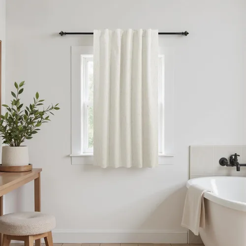 Miniatura 85 de KOUFALL - Cortinas de medio estilo francés de lino para ventana, juego de 2 cortinas cortas de 40 pulgadas de longitud, para privacidad, cortinas