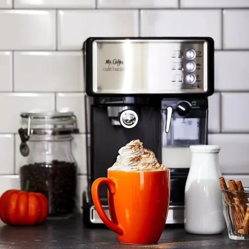 Miniatura 5 de Mr. Coffee Máquina de café expreso y capuchino de acero inoxidable, cafetera programable con espumador de leche automático, bomba de 15 bares, ideal
