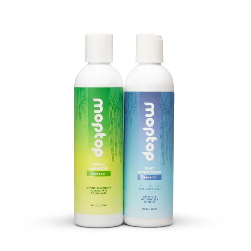MopTop Champú y acondicionador sin sulfato – El champú y acondicionador natural para cabello rizado ayuda a restaurar el cabello seco dañado y