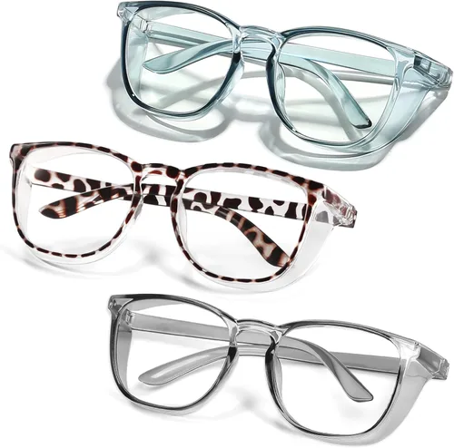 Miniatura 19 de Elegantes gafas de seguridad para mujeres y niñas, gafas anti-vaho, gafas protectoras, gafas transparentes Azul + rosa