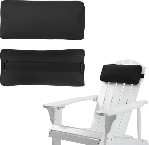 Miniatura 18 de Juego de 2 fundas de almohada para silla reclinable al aire libre, con correa ajustable, resistente al agua, para patio, jardín, playa, piscina, Gris