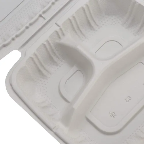 Miniatura 4 de TIYA - Recipientes de comida Clamshell color blanco, paquete de 150 unidades, 8 x 8 pulgadas, recipientes para llevar, plástico para microondas