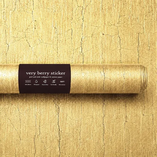 Miniatura 11 de Lámina interior perlada de oro/plata de lima, pegamento de contacto, papel de pared extraíble autoadhesivo Dorado