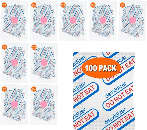 Miniatura 9 de 100 paquetes de absorbedores de oxígeno de grado alimenticio de 100CC (10 paquetes en bolsa de vacío individual), absorbedores de oxígeno