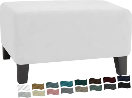 Miniatura 13 de MAXIJIN Funda Otomana de Terciopelo Cubierta Rectangular Elástica Cubiertas de Otomano Cuadradas Funda Rectangular Lavable para Taburete de Pie