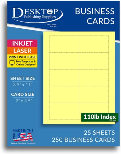 Miniatura 5 de 250 tarjetas de visita azul brillante de 3.5 x 2 pulgadas, hojas de papel de tarjetas de visita en blanco de colores imprimibles, tarjetas de visita