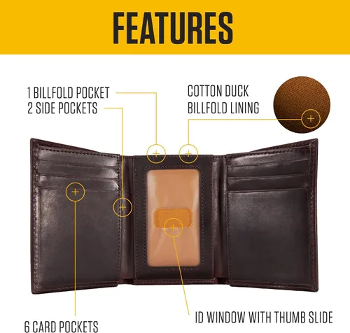 Miniatura 2 de Carhartt Carteras duraderas de cuero marrón aceitado, para hombre, disponibles en varios estilos
